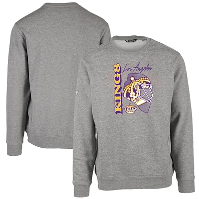 Men's Levelwear Heather Gray Los Angeles Kings Retro Zane Netminder Sweatshirt
