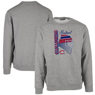 Men's Levelwear Heather Gray Montreal Canadiens Retro Zane Netminder Sweatshirt