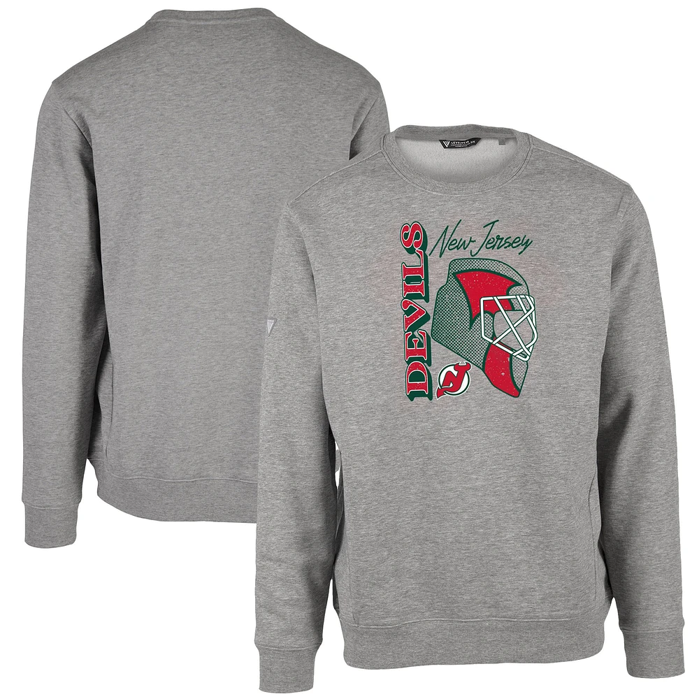 Men's Levelwear Heather Gray New Jersey Devils Retro Zane Netminder Sweatshirt