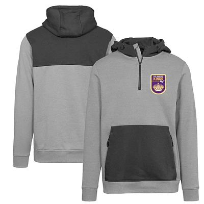 Men's Levelwear Gray Los Angeles Kings Retro Chicane Quarter-Zip Pullover Hoodie