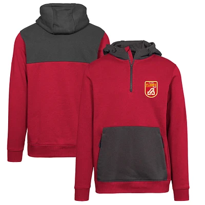 Men's Levelwear Red Atlanta Flames Retro Chicane Quarter-Zip Pullover Hoodie