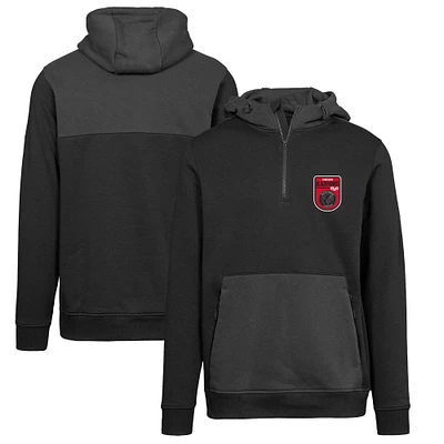 Men's Levelwear Black Chicago Blackhawks Retro Chicane Quarter-Zip Pullover Hoodie
