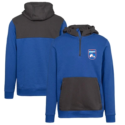 Men's Levelwear Royal Quebec Nordiques Retro Chicane Quarter-Zip Pullover Hoodie