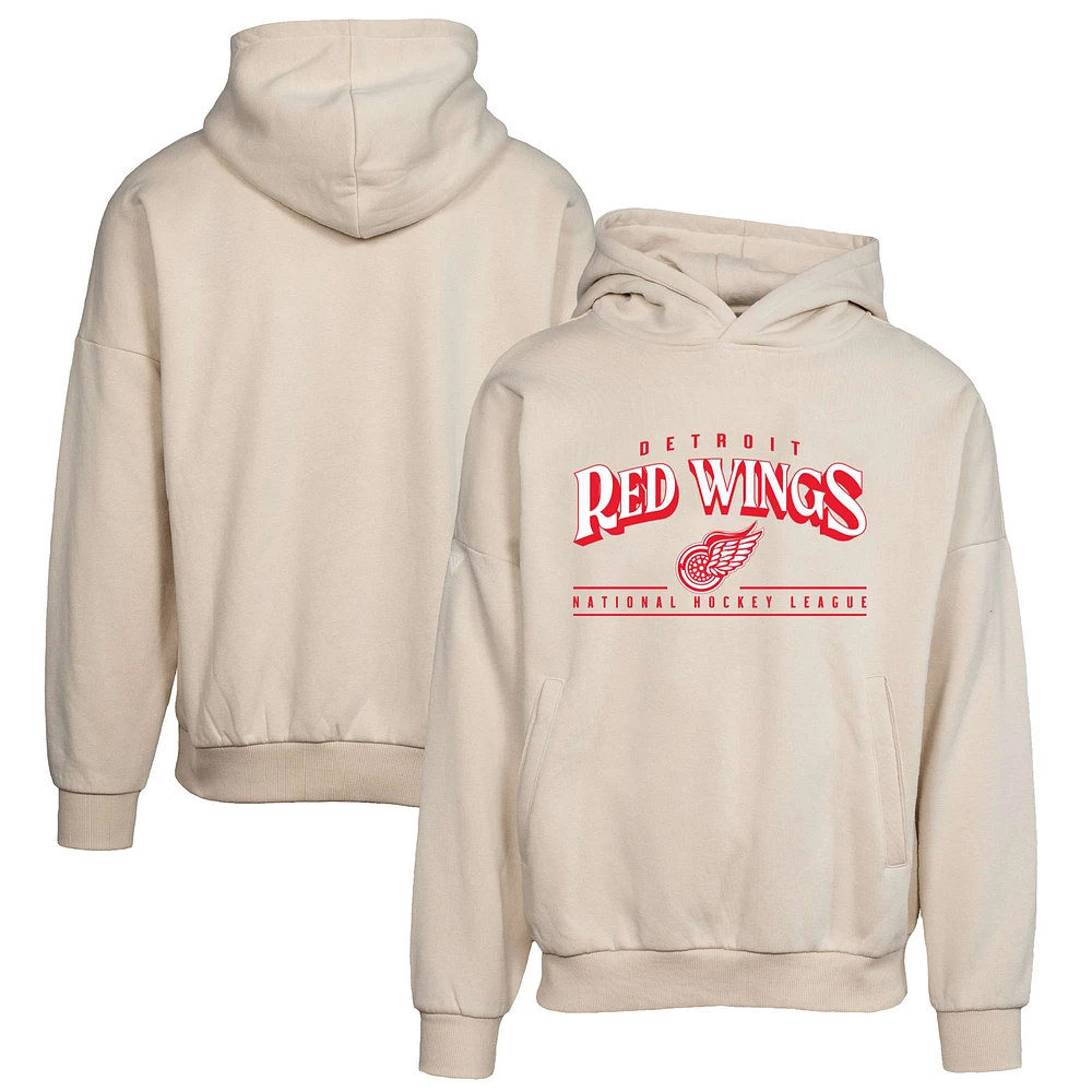 Men's Levelwear Khaki Detroit Red Wings Retro Contact Pullover Hoodie