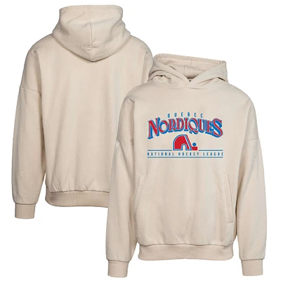 Men's Levelwear Khaki Quebec Nordiques Retro Contact Pullover Hoodie