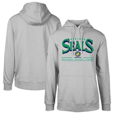 Men's Levelwear Gray Oakland Seals Throwback Retro Podium Spellout Pullover Hoodie