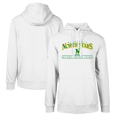 Men's Levelwear White Minnesota North Stars Retro Podium Spellout Pullover Hoodie