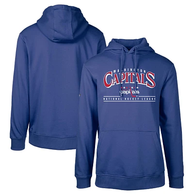 Men's Levelwear Royal Washington Capitals Retro Podium Spellout Pullover Hoodie