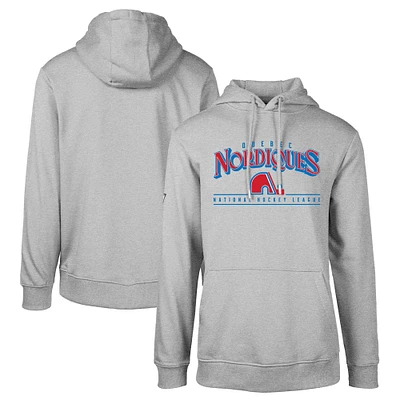 Men's Levelwear Gray Quebec Nordiques Retro Podium Spellout Pullover Hoodie