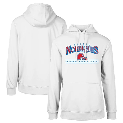 Men's Levelwear White Quebec Nordiques Retro Podium Spellout Pullover Hoodie