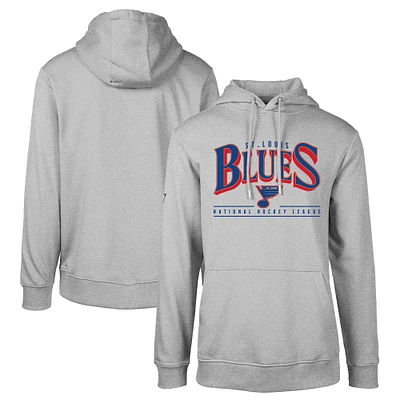 Men's Levelwear Gray St. Louis Blues Retro Podium Spellout Pullover Hoodie