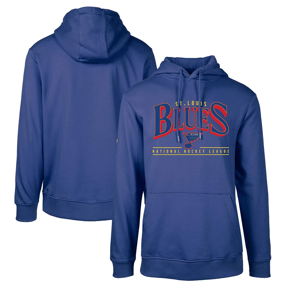 Men's Levelwear Royal St. Louis Blues Retro Podium Spellout Pullover Hoodie
