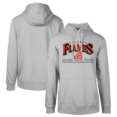 Men's Levelwear Gray Atlanta Flames Retro Podium Spellout Pullover Hoodie
