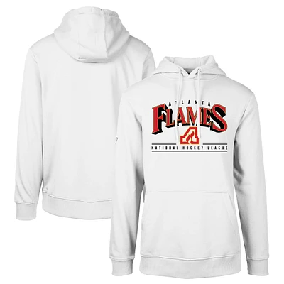 Men's Levelwear White Atlanta Flames Retro Podium Spellout Pullover Hoodie