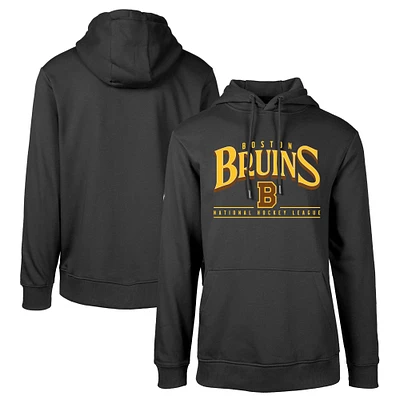 Men's Levelwear Black Boston Bruins Retro Podium Spellout Pullover Hoodie