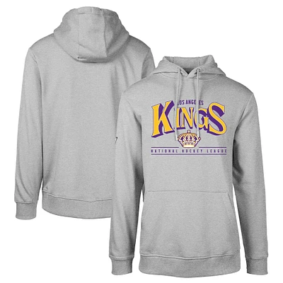 Men's Levelwear Gray Los Angeles Kings Retro Podium Spellout Pullover Hoodie