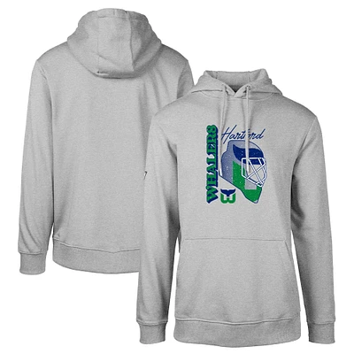 Men's Levelwear Heather Gray Hartford Whalers Retro Podium Netminder Pullover Hoodie