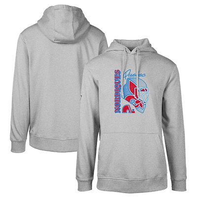 Men's Levelwear Heather Gray Quebec Nordiques Retro Podium Netminder Pullover Hoodie