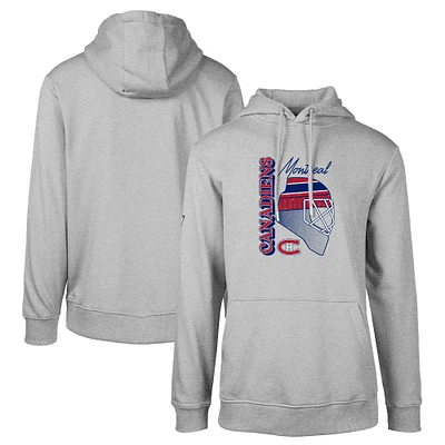 Men's Levelwear Heather Gray Montreal Canadiens Retro Podium Netminder Pullover Hoodie