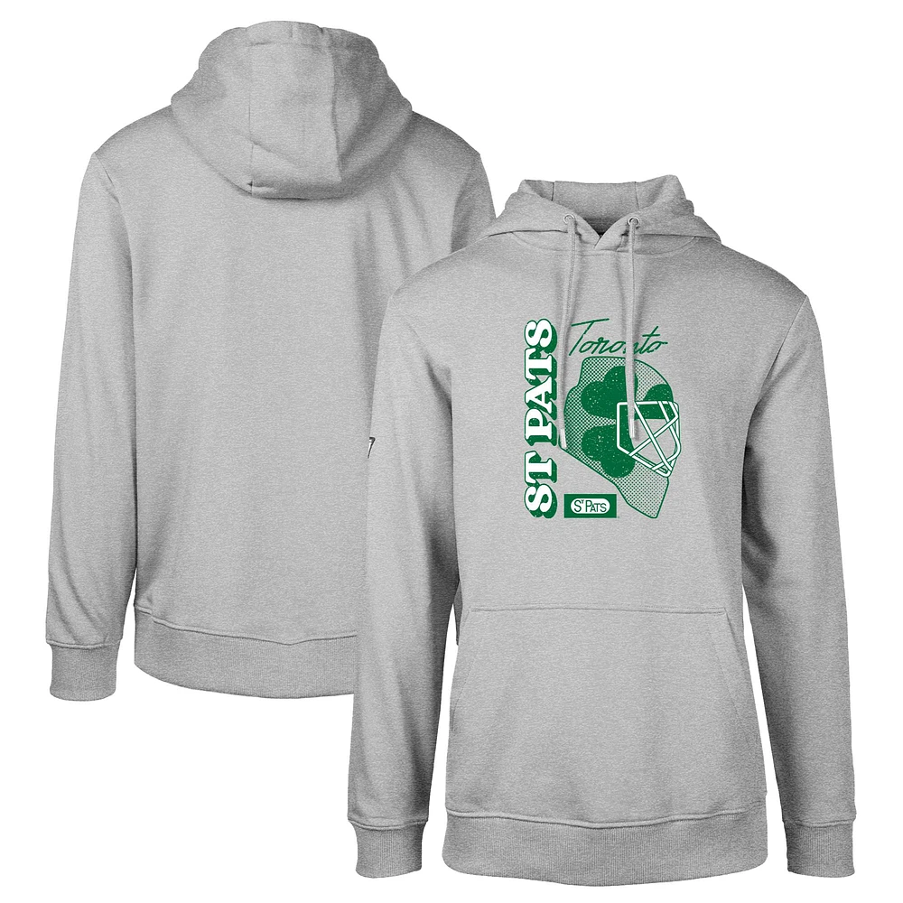 Men's Levelwear Heather Gray Toronto St. Pats Retro Podium Netminder Pullover Hoodie