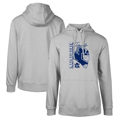 Men's Levelwear Heather Gray Toronto Maple Leafs Retro Podium Netminder Pullover Hoodie