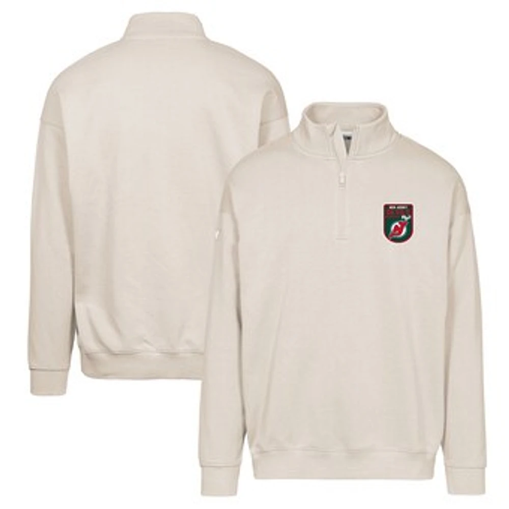 Men's Levelwear Khaki New Jersey Devils Retro Murray Quarter-Zip Pullover Top