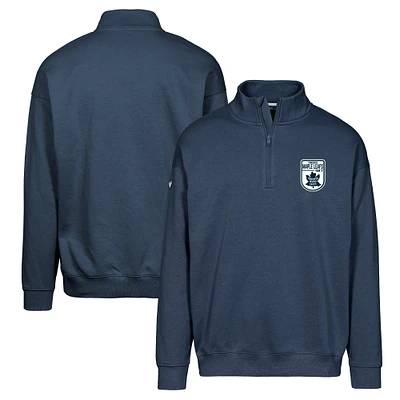 Men's Levelwear Navy Toronto Maple Leafs Retro Murray Quarter-Zip Pullover Top