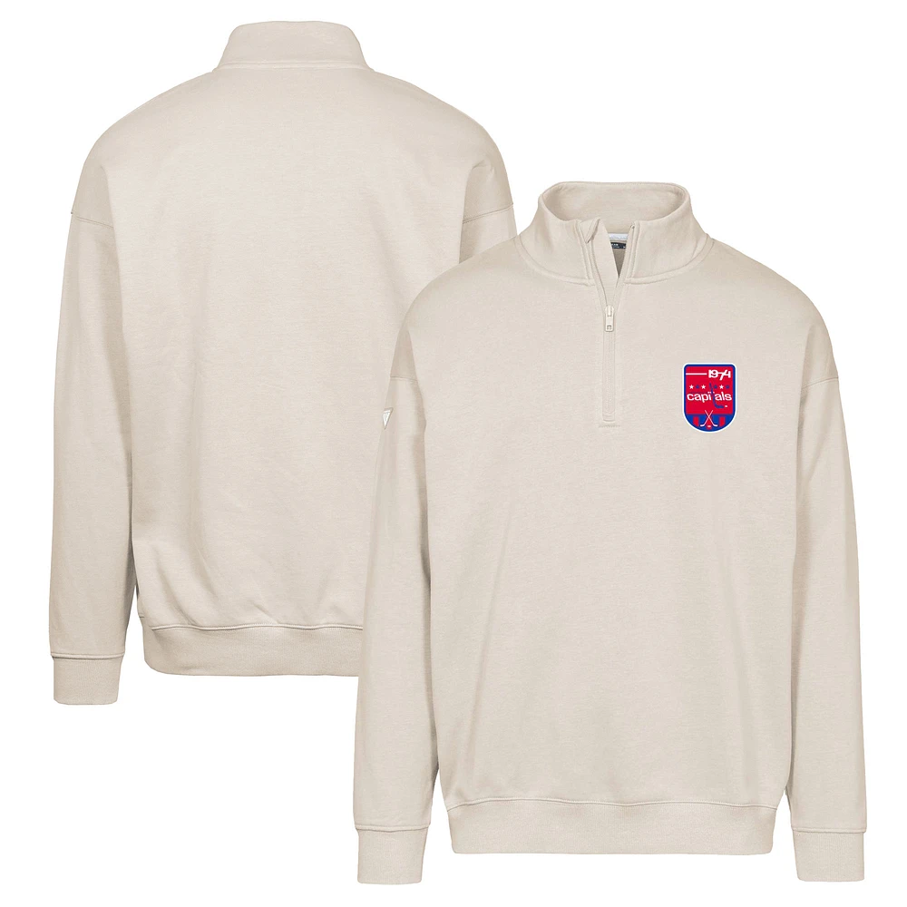Men's Levelwear Khaki Washington Capitals Retro Murray Quarter-Zip Pullover Top