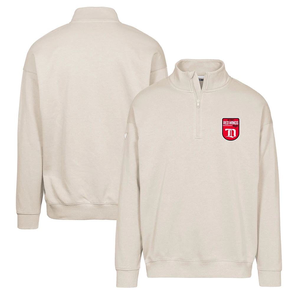 Men's Levelwear Khaki Detroit Red Wings Retro Murray Quarter-Zip Pullover Top