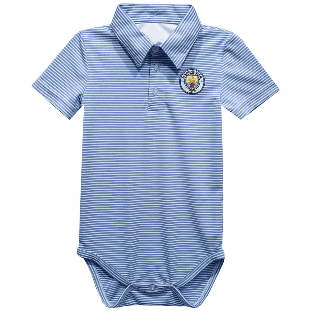 Infant Vive La Fete Sky Blue Manchester City Polo Pencil Stripe Bodysuit