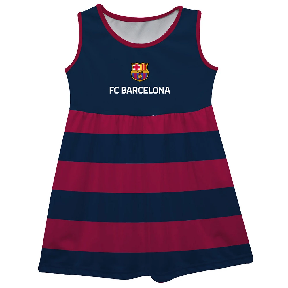 Girls Toddler Vive La Fete Navy Barcelona Striped Tank Top Dress