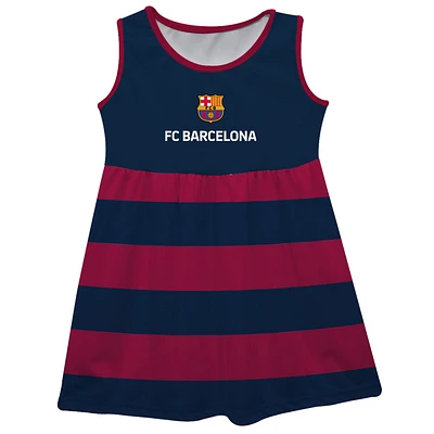 Girls Toddler Vive La Fete Navy Barcelona Striped Tank Top Dress