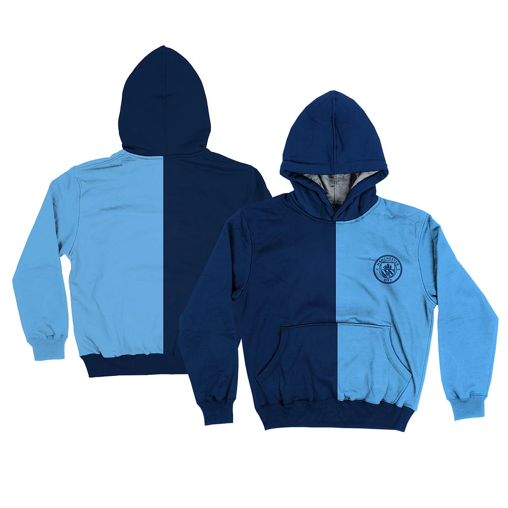 Toddler Vive La Fete Navy/Sky Blue Manchester City Color Block Fleece Pullover Hoodie