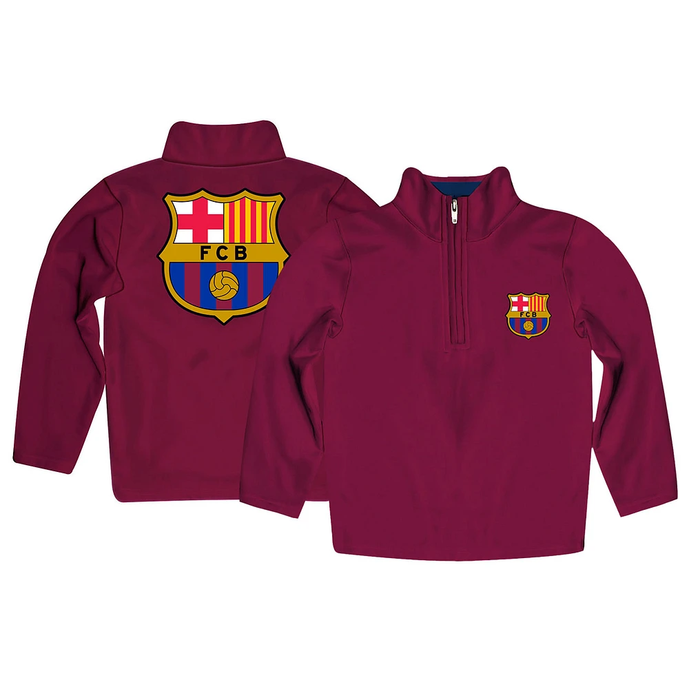Youth Vive La Fete Maroon Barcelona Performance Quarter-Zip Pullover Top