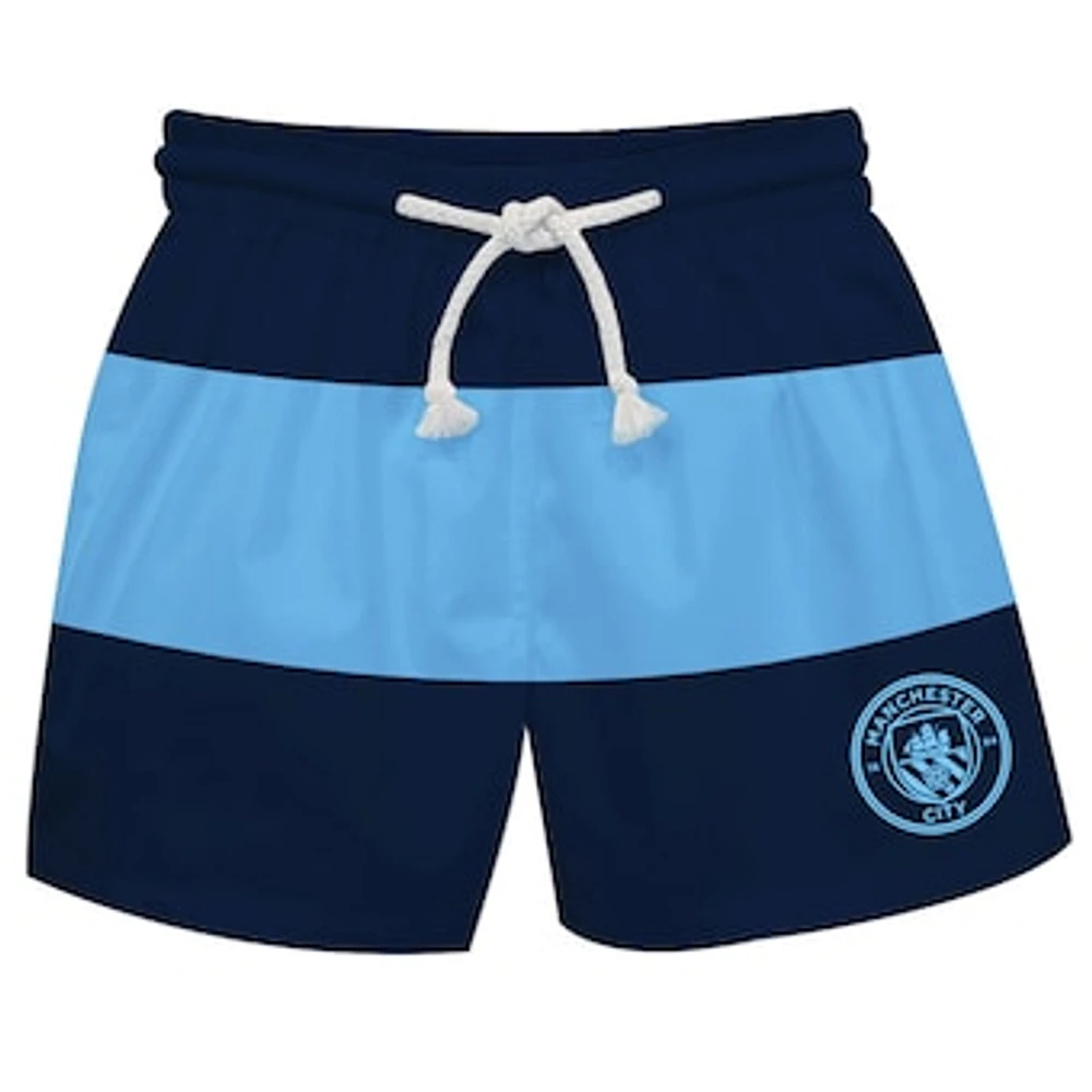 Infant Vive La Fete Navy/Sky Blue Manchester City Stripe Swim Trunks