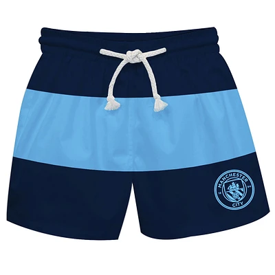 Infant Vive La Fete Navy/Sky Blue Manchester City Stripe Swim Trunks