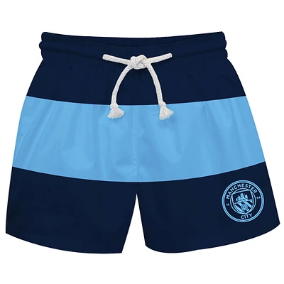 Toddler Vive La Fete Navy/Sky Blue Manchester City Stripe Swim Trunks