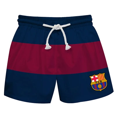 Toddler Vive La Fete Navy/Maroon Barcelona Stripe Swim Trunks
