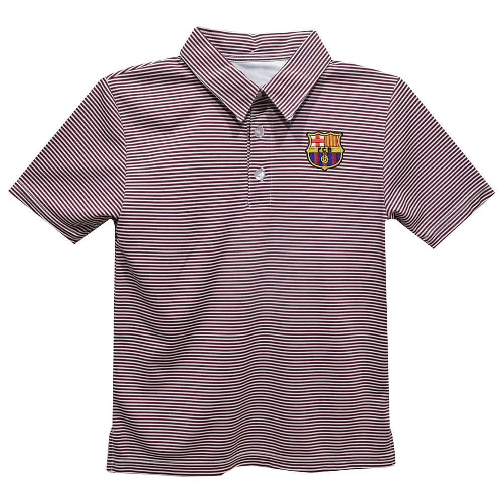 Youth Vive La Fete Maroon Barcelona Pencil Stripe Polo