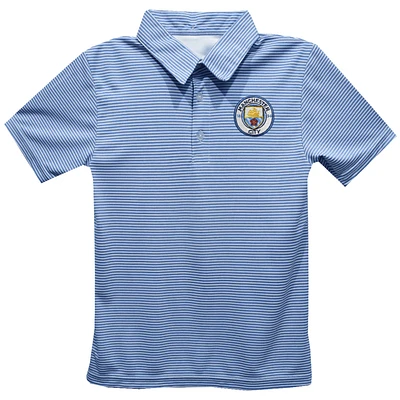 Youth Vive La Fete Sky Blue Manchester City Pencil Stripe Polo