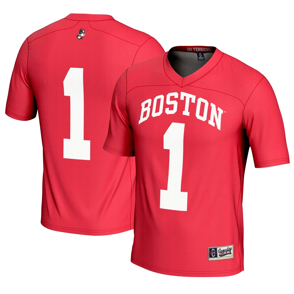 Men's GameDay Greats #1 Scarlet Boston University Lightweight Lacrosse Jersey