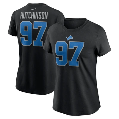 Women's Nike Aidan Hutchinson Detroit Lions Player Name & Number T-Shirt