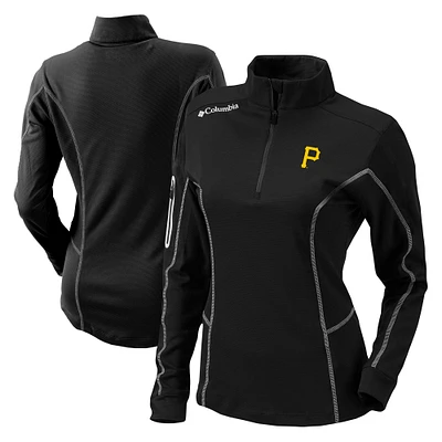Women's Columbia Black Pittsburgh Pirates Omni-Wick Shotgun Quarter-Zip Pullover Top