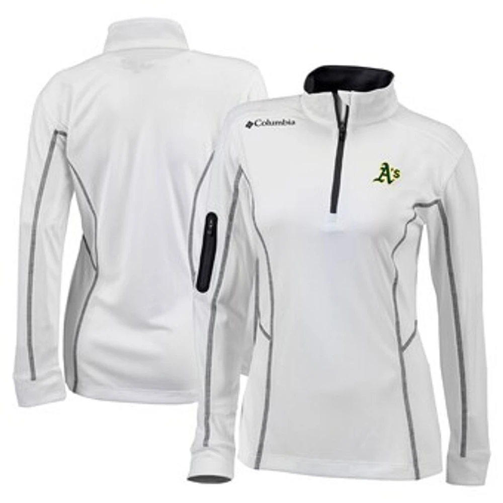 Women's Columbia White Athletics Omni-Wick Shotgun Quarter-Zip Pullover Top