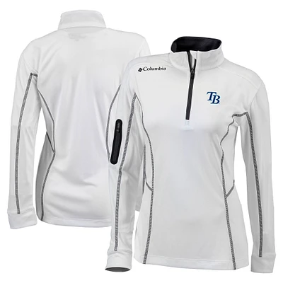 Women's Columbia White Tampa Bay Rays Omni-Wick Shotgun Quarter-Zip Pullover Top