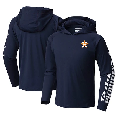 Youth Columbia Navy Houston Astros Terminal Tackle Long Sleeve Hoodie T-Shirt