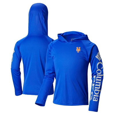 Youth Columbia Royal New York Mets Terminal Tackle Long Sleeve Hoodie T-Shirt