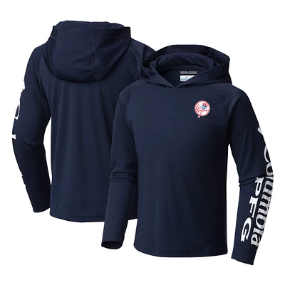 Youth Columbia Navy New York Yankees Terminal Tackle Long Sleeve Hoodie T-Shirt