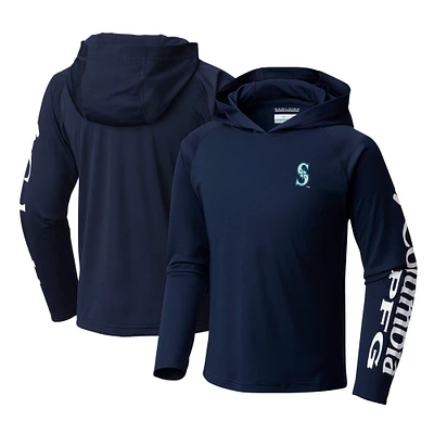 Youth Columbia Navy Seattle Mariners Terminal Tackle Long Sleeve Hoodie T-Shirt