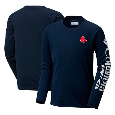 Youth Columbia Navy Boston Red Sox Terminal Tackle Long Sleeve T-Shirt